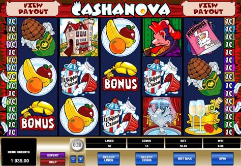 Cashanova Online 5 Reel Slot Microgaming.